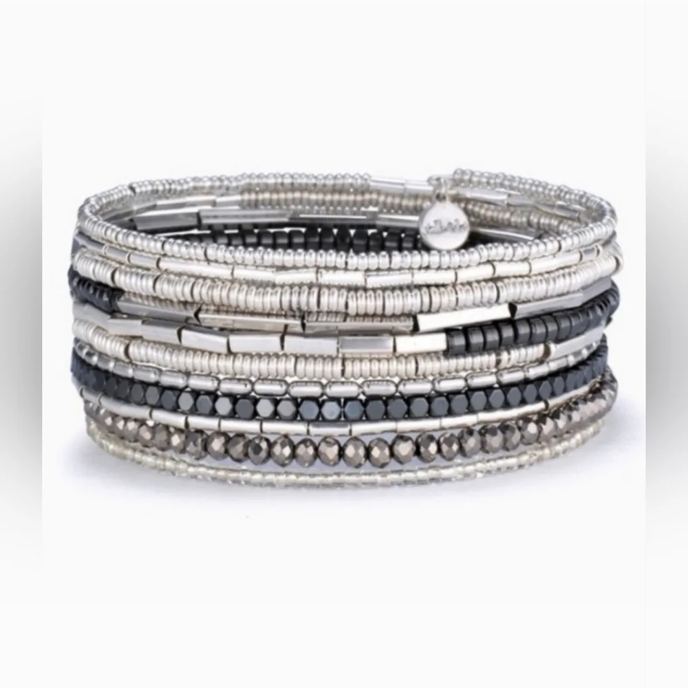 NWT Stella & Dot Celine Wrap Bracelet Silver OS - Picture 2 of 5